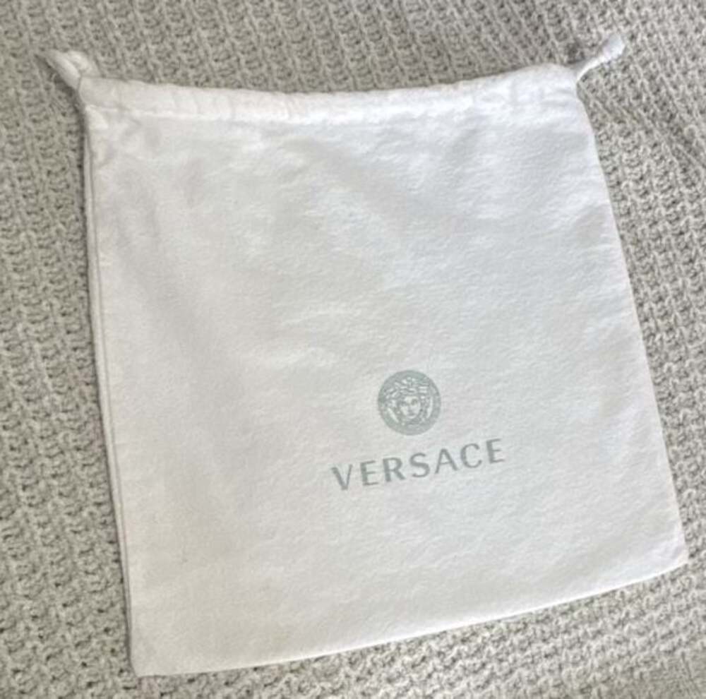 Versace White Drawstring Dust Bag Purse Handbag Shoes Storage Cover 13" x 14"
